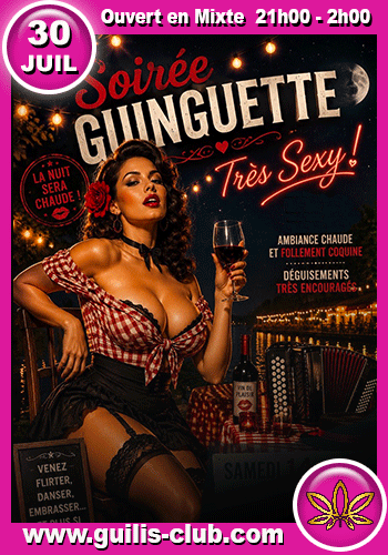 30-Jeudi-Guinguette Affiche de la soirée Jeudi Guinguette au Guili's Club